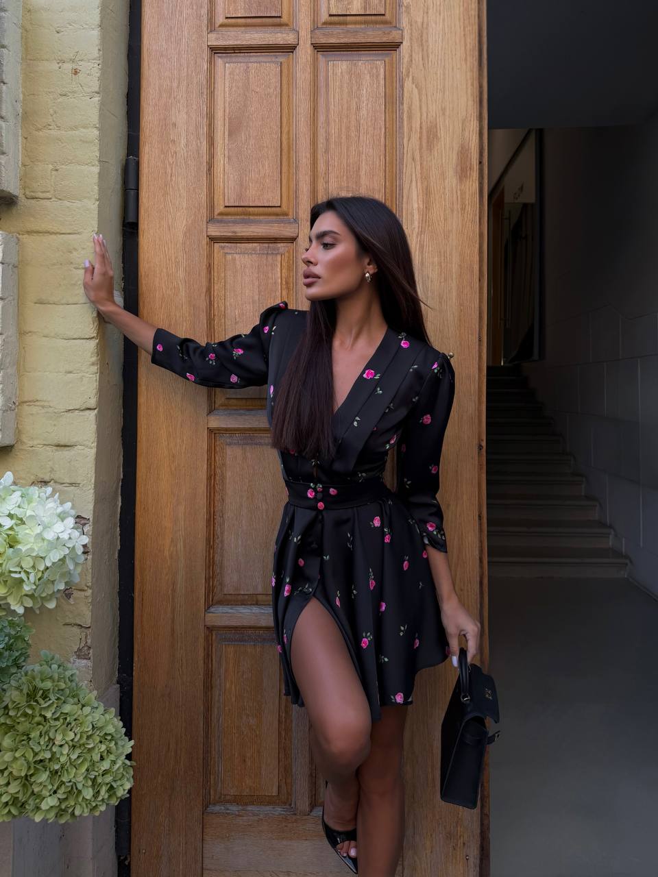 Satin Floral Mini Dress