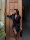 Satin Floral Mini Dress